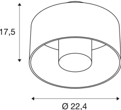 Plafonnier & Spot*SLV Plafonnier, Photoni , , IP65, Ø22,4cm, H17,5cm - noir
