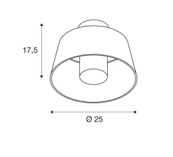 Plafonnier & Spot*SLV Plafonnier, Photoni, , IP65, Ø25cm, H17,5cm - rouille