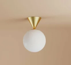 Plafonnier, Pion 577, laiton, L18cm, H46,5cm - Atelier Areti