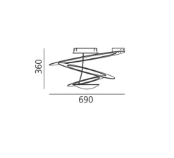 Plafonnier & Spot|Suspension*Artemide Plafonnier, Pirce Mini, , dimmable, L69cm, H36cm - blanc