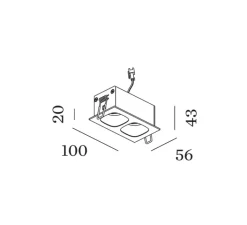 Plafonnier & Spot*Wever&Ducré Plafonnier, Pirro 2.0, , LED, 2700K, 2x380lm, L10cm, H4,3cm - Wever & Ducré blanc, or