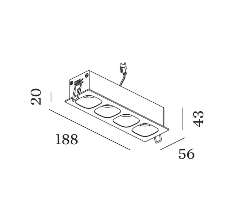 Plafonnier & Spot*Wever&Ducré Plafonnier, Pirro 4.0, , LED, 2700K, 4x380lm, L18,8cm, H4,3cm - Wever & Ducré noir
