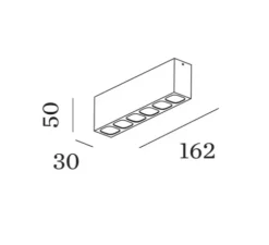 Plafonnier & Spot*Wever&Ducré Plafonnier, Pirro petit surface 6.0, , LED, dim, 2700K, 1020 lm, L16,2cm, H5cm - noir