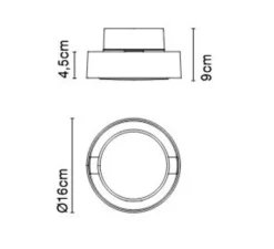 Plafonnier & Spot*Marset Plafonnier, Plaff-on! IP65, , LED, 2700k, 571lm, Ø16cm, P9cm - noir
