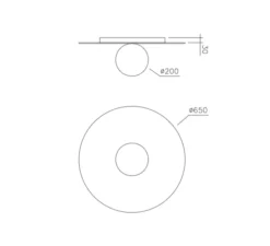 Plafonnier, Plate and Sphere, laiton poli, Ø65cm, H3cm - Atelier Areti