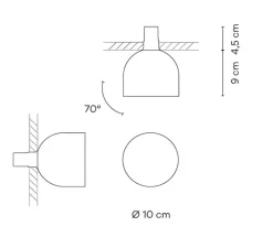 Plafonnier & Spot*Vibia Plafonnier, Plusminus solo 6333, , LED, 3000K, 546 lm, Ø10cm, H9cm - terracotta