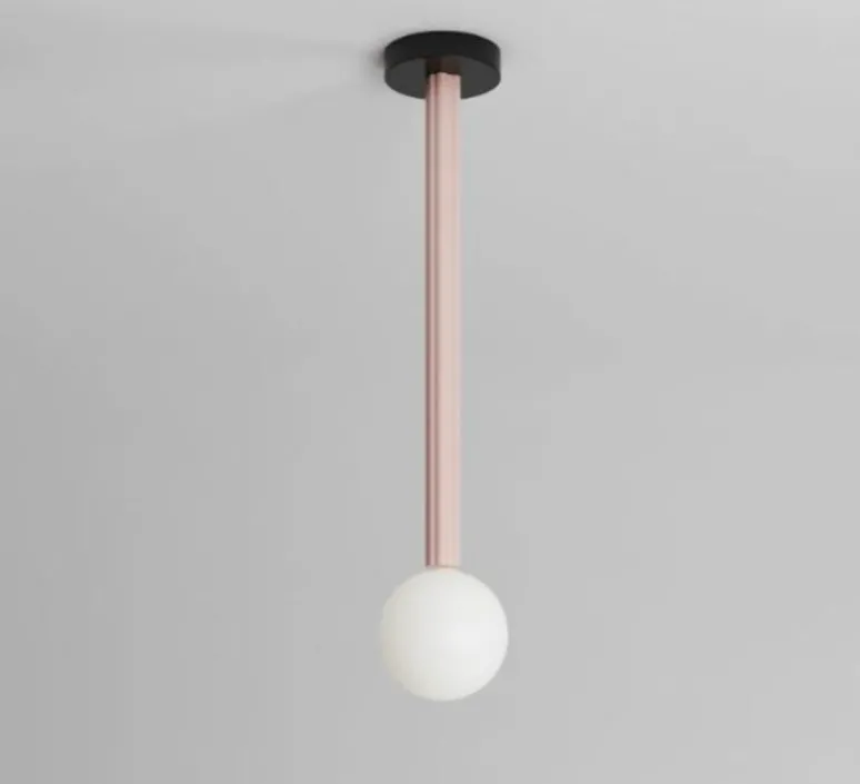 Plafonnier & Spot*Atelier Areti Plafonnier, Profiles, Concept C, , Ø13,5cm, H67,5cm - noir, rose