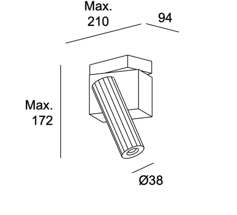Plafonnier & Spot*LEDS C4 Plafonnier, Prolix simple, , LED, dim, 2700k, 217 lm, L21cm, H17,2cm - or