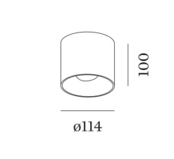 Plafonnier, Ray 1.0 LED, variable par coupure de phase, noir, LED, dim, 2700K, 670lm, Ø11,4cm, H10cm - Wever&Ducré