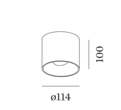 Plafonnier & Spot*Wever&Ducré Plafonnier, Ray 1.0 LED, variable Dali, blanc, LED, 3000K, 700lm, Ø11,4cm, H10cm - blanc mat