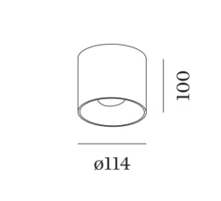 Plafonnier & Spot*Wever&Ducré Plafonnier, Ray 1.0 LED, variable Dali, blanc, LED, 3000K, 700lm, Ø11,4cm, H10cm - blanc mat