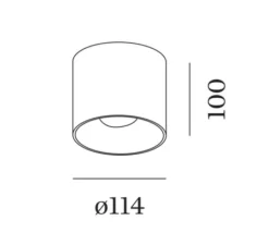 Plafonnier & Spot*Wever&Ducré Plafonnier, Ray 1.0, , LED, dim, 2000-3000K, 465 lm, Ø11,4cm, H10cm - noir