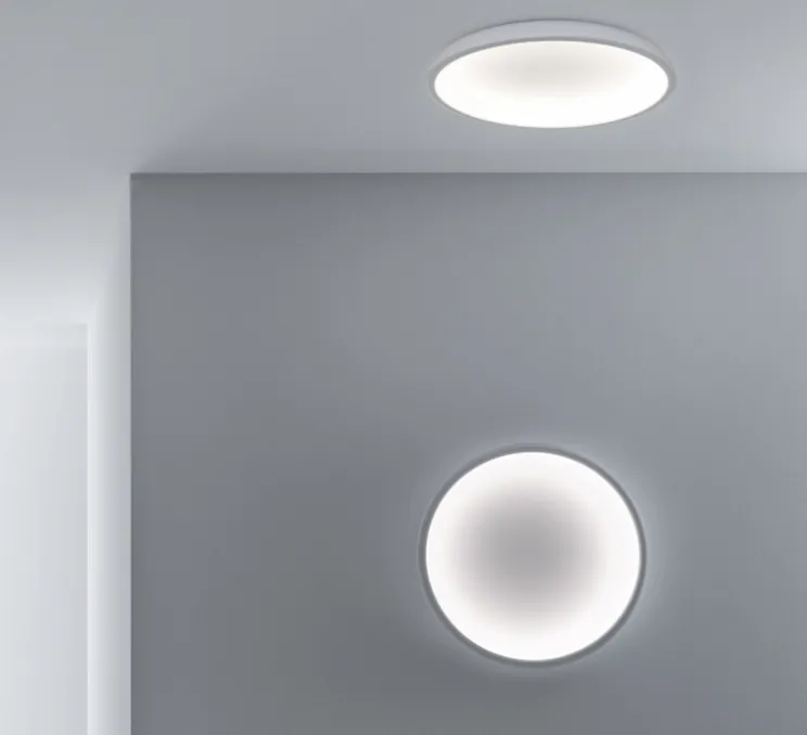Plafonnier, Reflexio, Blanc gaufré, IP40, LED, dim, 3000K, 4778 lm, Ø65cm, H9,6cm - Stilnovo