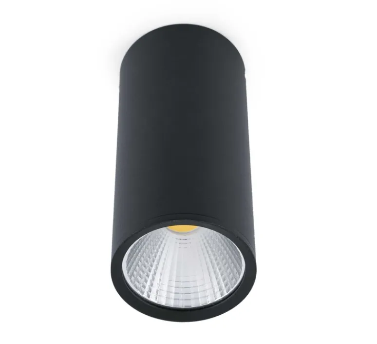 Plafonnier & Spot*Faro Plafonnier, Rel, Led, , 15W, 2700K, 1340lm, Ø7,5cm, H16.5cm, 60° - noir