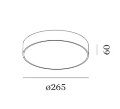 Plafonnier & Spot*Wever&Ducré Plafonnier, Roby 2.6, blanc & noir, IP44, LED, dim, 3000K, 1040 lm, Ø26,5cm, H6cm - blanc & noir