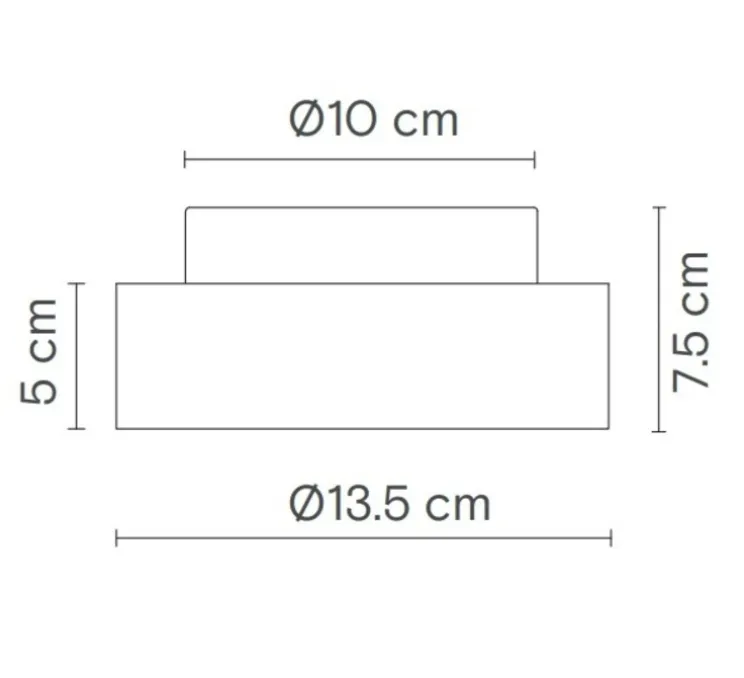 Plafonnier, Rock 14, Albâtre, IP20, LED, 2700K, 350lm, L13.5cm, P7.5cm - Robin