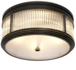 Plafonnier & Spot*Eichholtz Plafonnier, Rousseau, , verre, Ø40,5cm, H18,5cm - bronze