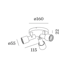 Plafonnier & Spot*Wever&Ducré Plafonnier, Sara on base 3.0, , Ø5,5cm, H11,5cm - blanc