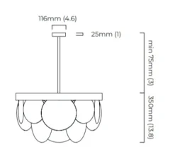 Plafonnier, Sasha, bronze, Ø60cm, H42,5cm - CTO lighting