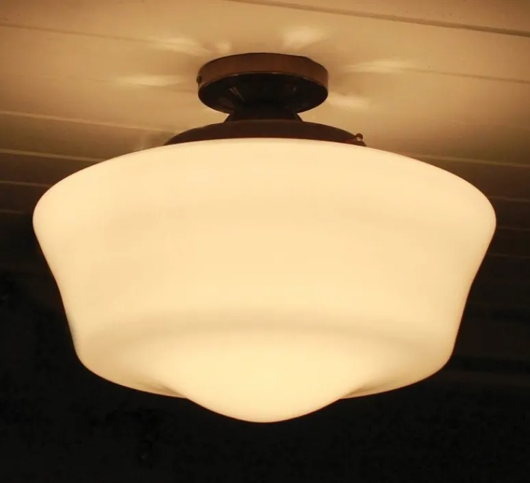 Plafonnier & Spot*Mullan Lighting Plafonnier, Schoolhouse, , Ø35cm, H27cm - argent veilli