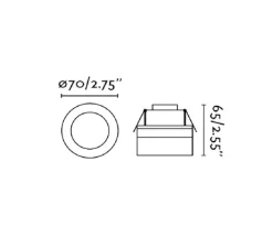 Plafonnier & Spot*Faro Plafonnier semi-encastré, Ebba, , LED, 3000K, 458lm, Ø7cm, H6,5cm - blanc