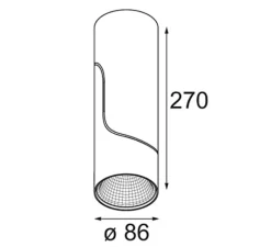 Plafonnier & Spot*Modular Plafonnier, Semih Surface Adjustable 86 1x, , LED, dim, 3000K, 1520 lm, Ø8,6cm, H27cm - blanc