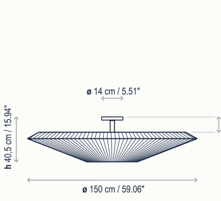 Plafonnier, Siam 150, blanc, Ø150cm, H40,5cm - Bover
