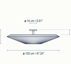 Plafonnier & Spot*Bover Plafonnier, Siam 120, , Ø120cm, H36cm - blanc