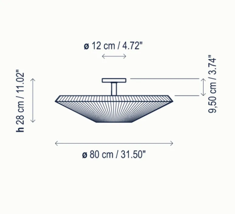 Plafonnier & Spot*Bover Plafonnier, Siam 80, , Ø80cm, H28cm - blanc