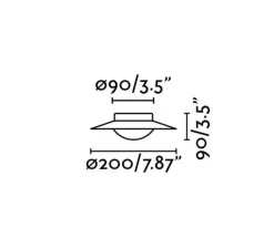 Plafonnier & Spot*Faro Plafonnier, Side 200, , Ø20cm, H9cm - noir et or