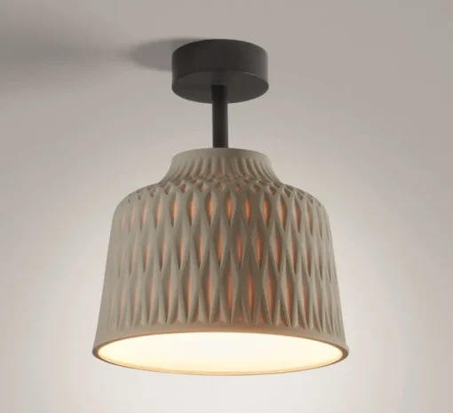 Plafonnier, Soft PF/30, gris, IP44, Ø30cm, H24cm - Bover