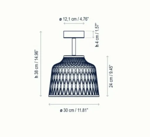 Plafonnier, Soft PF/30, gris, IP44, Ø30cm, H24cm - Bover