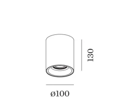 Plafonnier & Spot*Wever&Ducré Plafonnier, Solid 1.0, , variable DALI, LED, 2000-3000K, 695lm, Ø10cm, H13cm - blanc