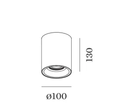 Plafonnier & Spot*Wever&Ducré Plafonnier, Solid 1.0, , LED, 3000K, 770lm, Ø10cm, H13cm - bronze et noir, variable coupure de phase