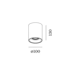 Plafonnier & Spot*Wever&Ducré Plafonnier, Solid 1.0 LED, , LED, dim TRIAC, 2700K, 710 lm, Ø10cm, H13cm - blanc, or