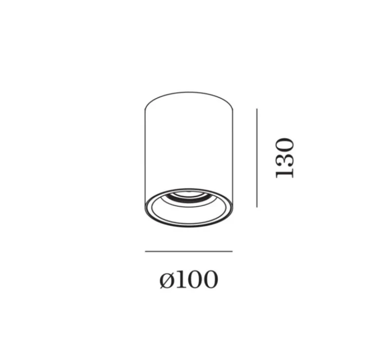 Plafonnier & Spot*Wever&Ducré Plafonnier, Solid 1.0 LED, blanc et or, LED, 3000K, 750lm, Ø10cm, H13cm - blanc et laiton