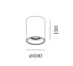 Plafonnier & Spot*Wever&Ducré Plafonnier, Solid 1.0 LED, , LED, dim, 3000K, 670lm, Ø10cm, H13cm - noir