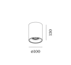 Plafonnier & Spot*Wever&Ducré Plafonnier, Solid 1.0 PAR16, , Ø10cm, H13cm - blanc, or