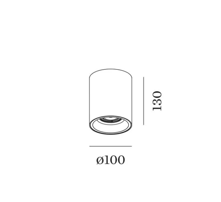 Plafonnier & Spot*Wever&Ducré Plafonnier, Solid 1.0 PAR16, , Ø10cm, H13cm - blanc, or