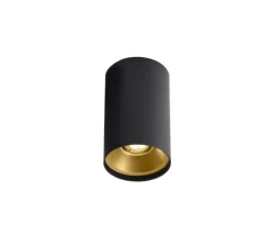 Plafonnier & Spot*Wever&Ducré Plafonnier, Solid Petit 2.0, , LED, dim, 3000K, 545lm, Ø8,2cm, H13cm - noir et or