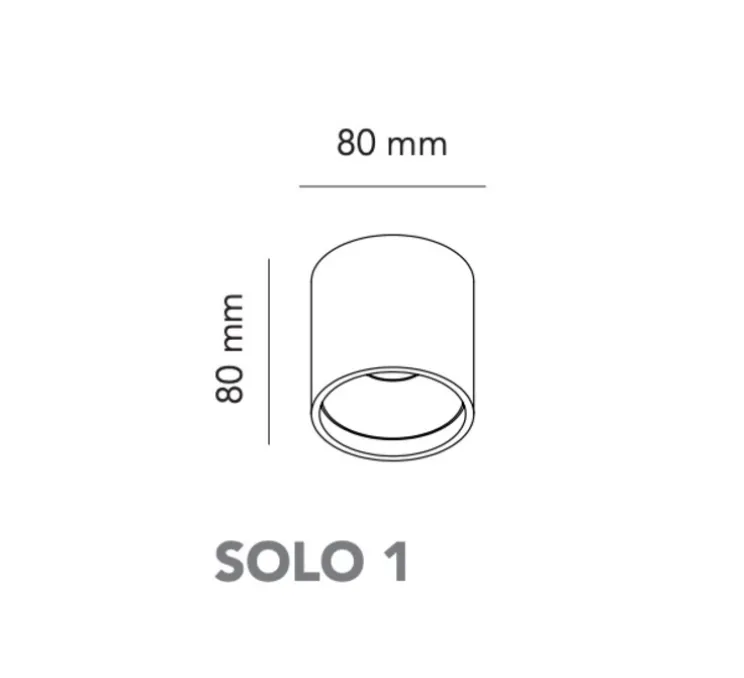 Plafonnier, Solo 1, noir et or, IP54,LED, 3000K, 380lm, Ø8cm, H8cm - Light Point