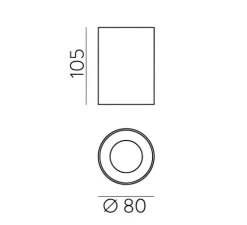 Plafonnier, Soul, blanc, Ø8cm, H10,5cm-ACB