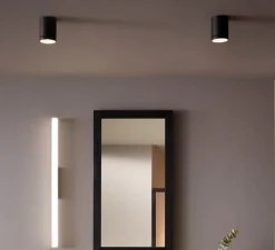 Plafonnier, Taio round IP65 surface 1.0, noir, IP65, LED, dim, 3000k, 455 lm, Ø8cm, H10,7cm - Wever&Ducré