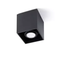 Plafonnier, Tecto, noir mat, Ø8,2cm, H9,5cm - Faro