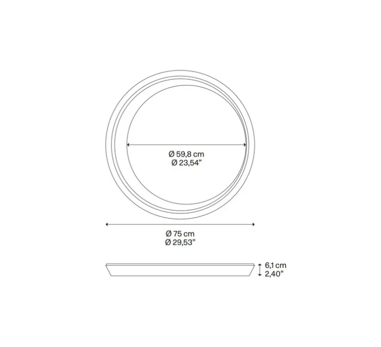 Plafonnier, Tidal 75, blanc mat, LED, dim, 2700K, 8589 lm, Ø75cm, H6,1cm - Lodes