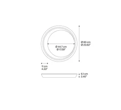 Plafonnier, Tidal 60, champagne mat, LED, dim, 2700K, 6975 lm, Ø60cm, H6,1cm - Lodes