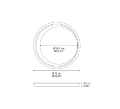 Plafonnier & Spot*Lodes Plafonnier, Tidal 75, , LED, dim, 2700K, 8589 lm, Ø75cm, H6,1cm - noir mat