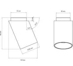 Plafonnier & Spot*DCW éditions Paris Plafonnier, Tobo C85 DIAG, , Ø8,5cm, H14,6cm - laiton