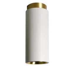 Plafonnier, Tobo C65, blanc, laiton, Ø6,5cm, H16,5cm - DCW éditions Paris
