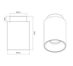 Plafonnier, Tobo C85, noir, laiton, Ø8,5cm, H13cm - DCW éditions Paris